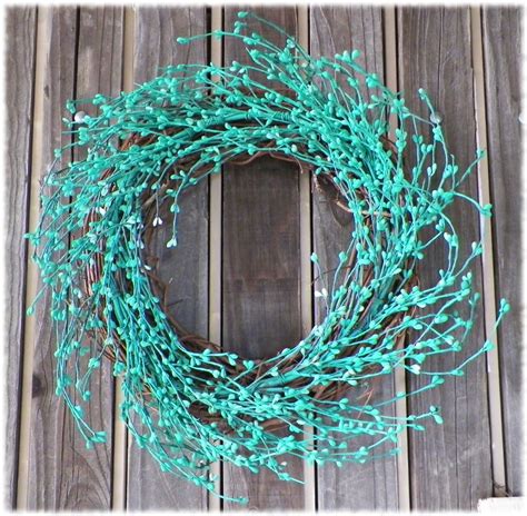 Turquoise Pip Berry Wreath Easter Wreathspring By Sweetswagory