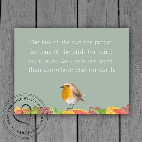 Gardeners Quote Robin Print The Kiss Of The Sun For Pardon The