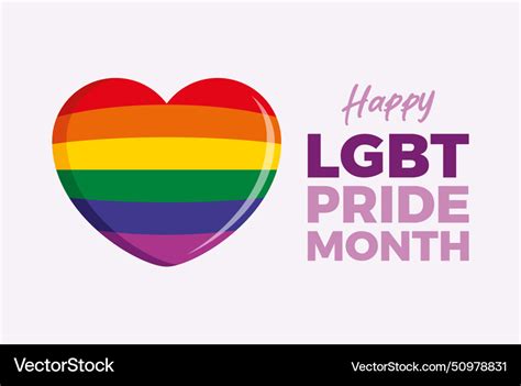 Lgbt Pride Month Poster With A Rainbow Heart Icon Vector Image