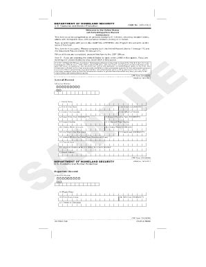 I 94 Form Sample Fill Online Printable Fillable Blank PdfFiller