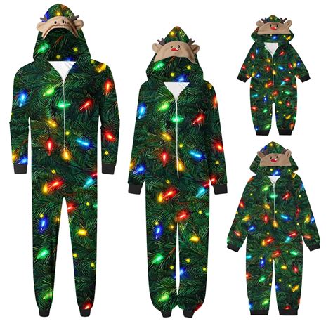 Jsaierl Christmas Pajamas for Family Matching Cute Long Sleeve Couples