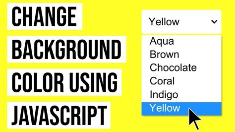 Change Background Color Using Javascript Javascript Background Color