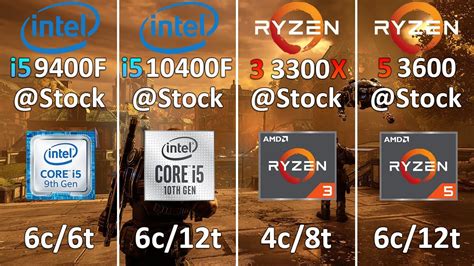 Core I5 9400f Vs Core I5 10400f Vs Ryzen 3 3300x Vs Ryzen 5 3600 Test In 10 Games 1080p And