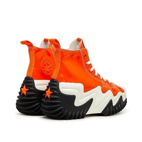 Converse Run Star Hi Motion Bold Mandarin Black White Leather