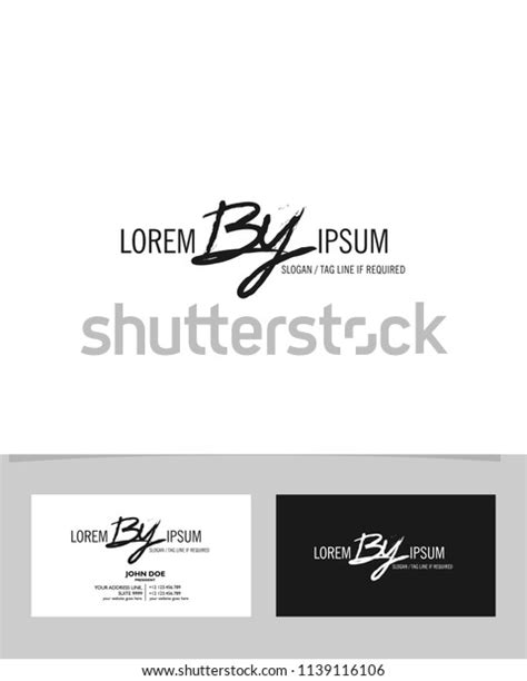 B Y Initial Brush Logo Vector Stock Vector Royalty Free 1139116106