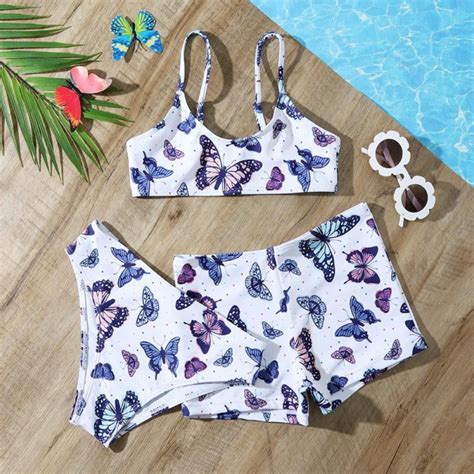 BULLPIANO Girls Piece Swimsuit Bathing Suit Bikini Set With Shorts Swimwear Beach Bathing Suit