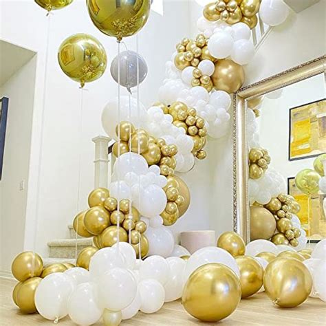 Partywoo Metallic Gold Balloons 140 Pcs Gold Balloons Different Sizes