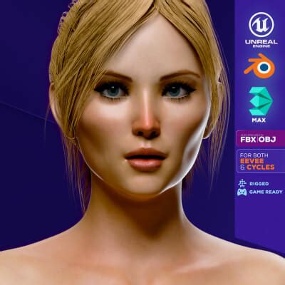 Realistic Beautiful Woman Nude Rigged Calista 3D Model Request