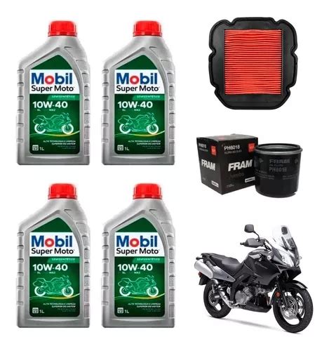 Kit Troca Óleo Mobil 10w40 Suzuki Dl 1000 V strom Filtros Frete grátis