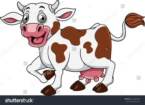 Cartoon Smiling Cow Stock Vector (Royalty Free) 1245023785 | Shutterstock