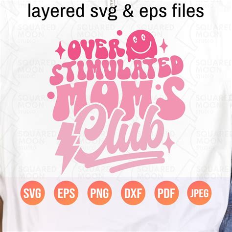 Overstimulated Moms Club Svg Bundle Funny Mama Png T Etsy