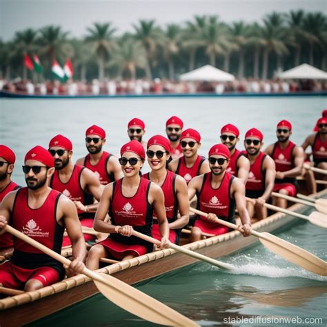 Creative Dragon Boat Race Wear Representing UAE Culture | Stable ...