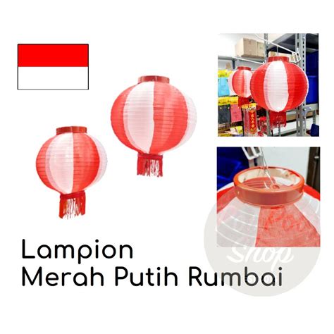 Jual Lampion Merah Putih Rumbai Outdoor Dekorasi 17 Agustus Merah Putih