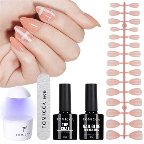 Tomicca Soft Gel Nail Tips And Glue Gel Kit Easy Gel Nail Kit With In