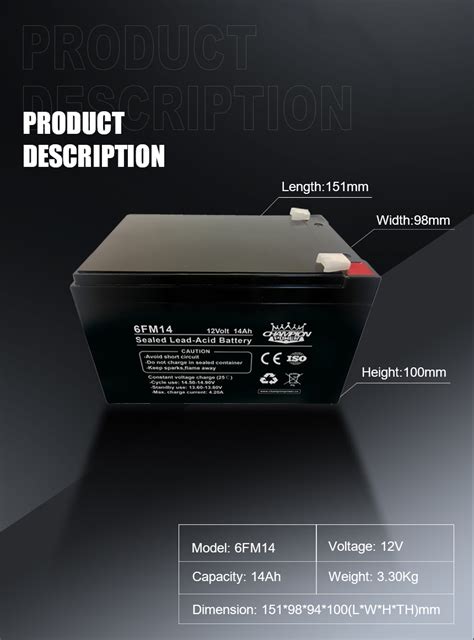 6FM14 12V14Ah AGM Battery - Buy Lead acid battery, UPS battery, Solar ...