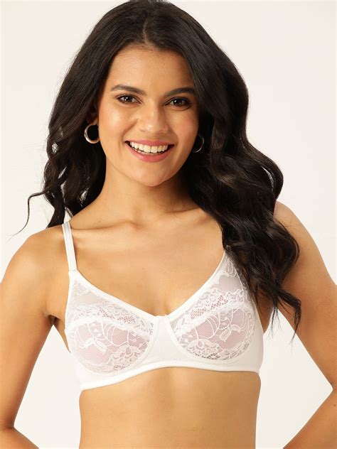 Buy Dressberry White Floral Medium Coverage Everyday Lace Bra Bra For Women 14841622 Myntra