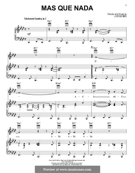 Mas Que Nada Say No More By J Ben Sheet Music On MusicaNeo