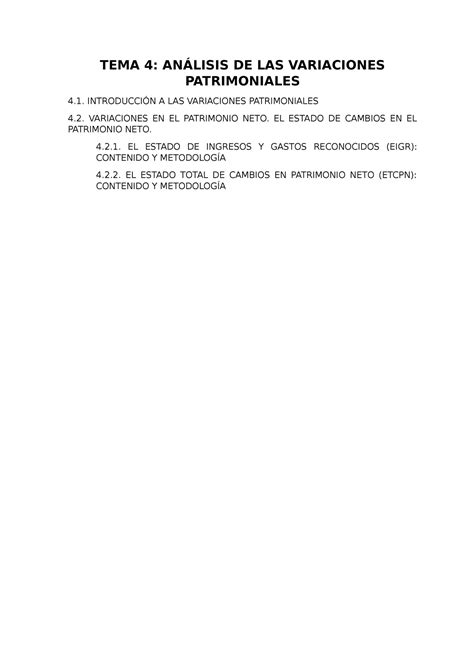 Tema 4 Apuntes Completos Tema 4 AnÁlisis De Las Variaciones Patrimoniales 4 IntroducciÓn A