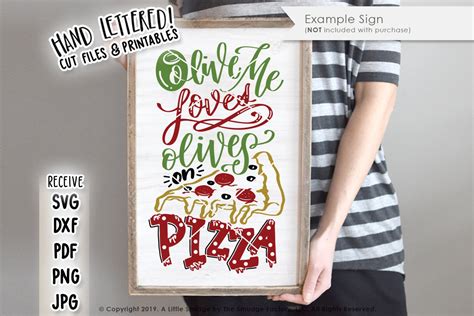 Pizza SVG Cut File Olives On Pizza Olive Lover Pizza Slice Etsy