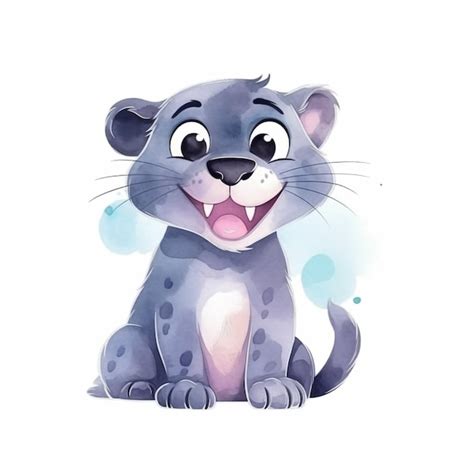 Premium Photo | Watercolor illustration of a baby lion cub