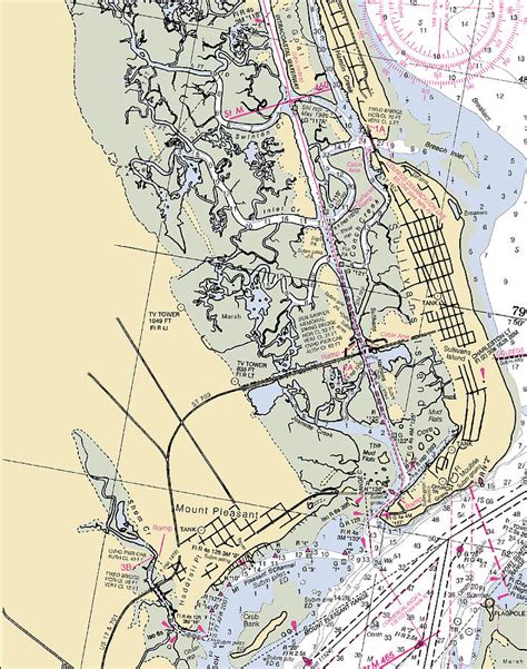 Sullivans Island South Carolina Nautical Chart Mixed Media By Sea Koast