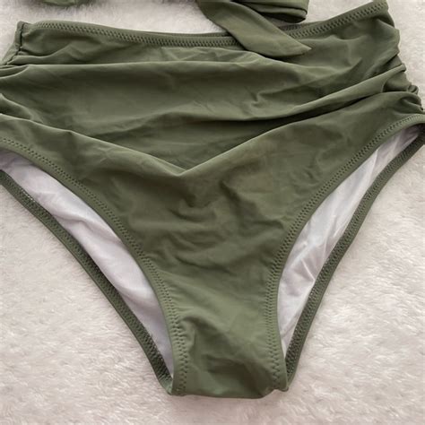 Swim Womens Piece Wrap Olive Green Bikini Swimsuit Poshmark