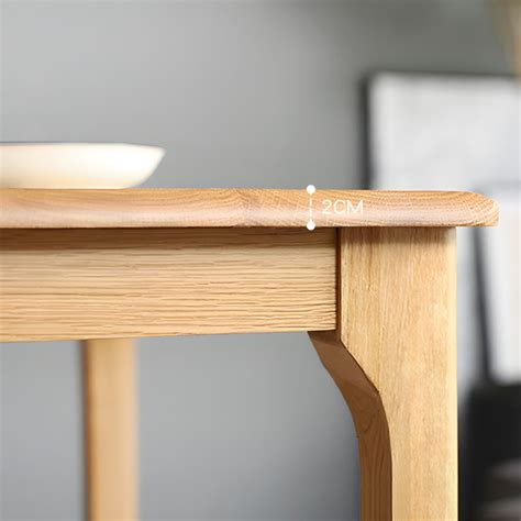 Square Wood Color Dining Table Oak Solid Wood Table Industrial with 4 ...