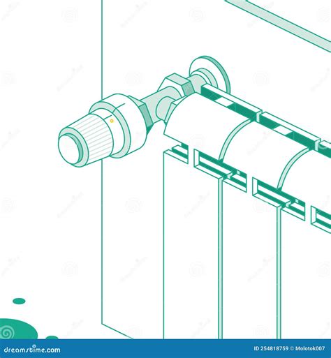 Radiador Isom Trico De Calefacci N Con Termostato Concepto De Esquema