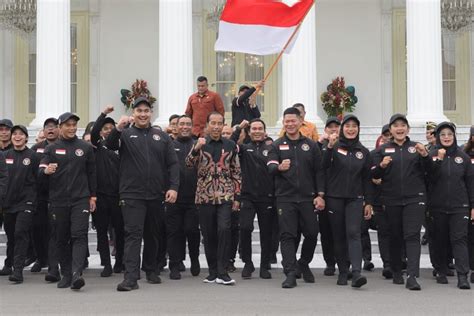 Media Center Lepas Kontingen Olimpiade Paris Presiden Optimistis