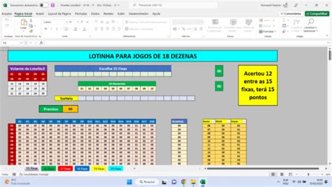 Planilha Lotinha Jogando 25 Dezenas Em Jogos De 18 19 20 21 22 E