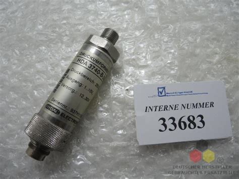 Pressure Transducer Hydac Electronic Type Hda B