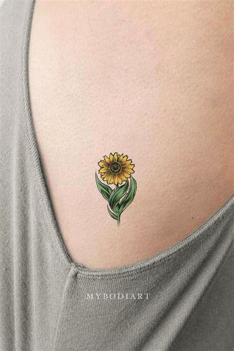 realistic sunflower tattoo 2
