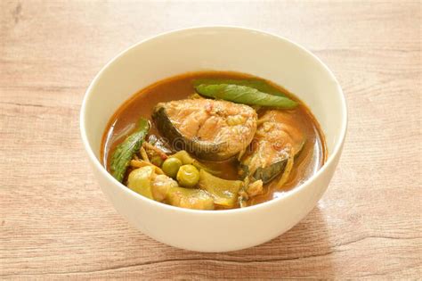 Spicy Boiled Slice Catfish With Eggplant In Coconut Milk And Curry On