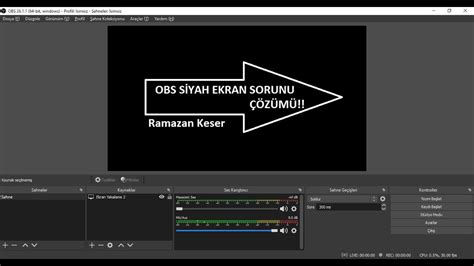 Obs Siyah Ekran Hatas Z M Kesin Z M Youtube