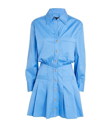 Womens Maje Blue Cotton Blend Mini Shirt Dress Harrods Uk