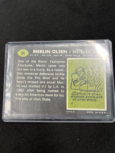 1969 Topps 34 Merlin Olsen RC EBay