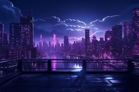 Premium Photo | Neon noir aesthetic cityscape at night with Generative ai