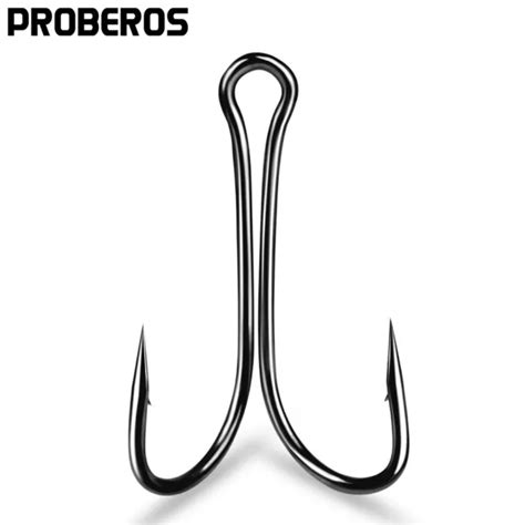 50PK STRONG DOUBLE Fishing Hook HighCarbon Steel Barbed Carp Fishhook