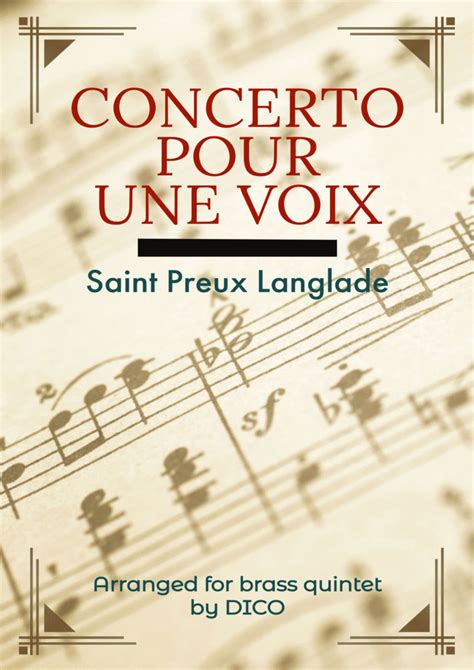 Concerto Pour Une Voix Arr Dico By Saint Preux Langlade Sheet Music