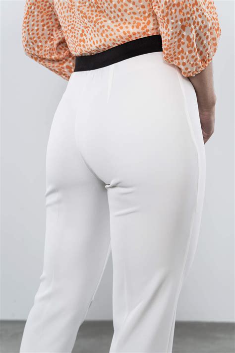 Pantalon Vestir Goma Cintura Blanco Precchio