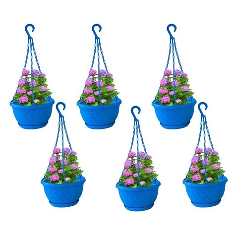 Trustbasketplastic Hanging Basket Blue Set Of 6 Plants Are Not