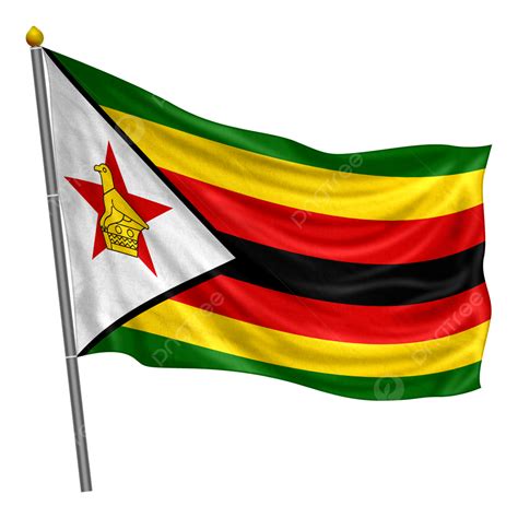 Zimbabwe Flag Fluttering With Cloth Texture Zimbabwe Flag Country