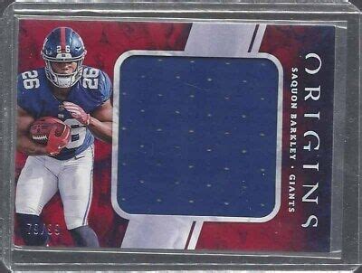 Saquon Barkley Panini Origins Red Jumbo Rookie Jersey Rc D