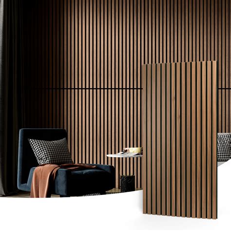 3D Slat Wood Wall Panels Acoustic Panels For Interior Wall, 50% OFF