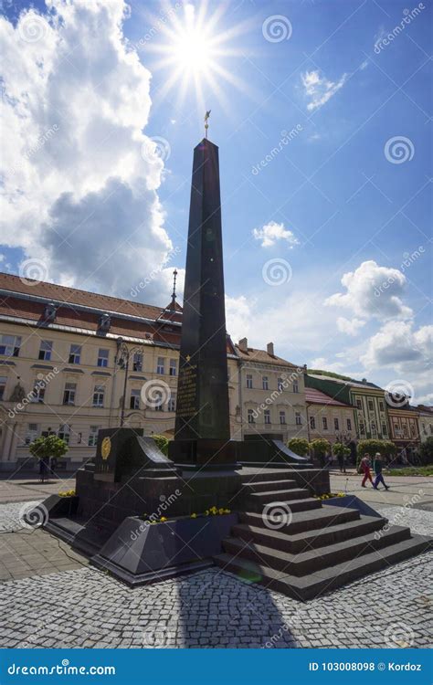 The Black obelisk editorial stock photo. Image of square - 103008098