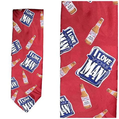 Budweiser Vintage Bud Light Tie Budweiser I Love You Man Beer 90s Grailed