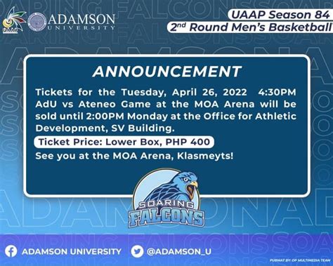 Adamson University On Twitter Our Falcons Need Our Support On Tuesday