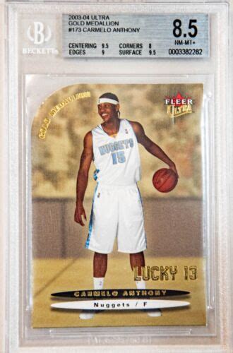 Fleer Ultra Lucky Platinum Medallion Carmelo Anthony Bgs