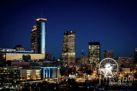 Atlanta Ga Downtown Skyline At Night Photograph by The Photourist - Pixels