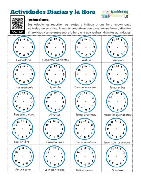 La Hora En Espanol Ejercicios